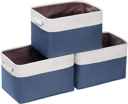 Fabric Storage Bins for Shelves, Rectangle Storage Basket, 3 Pack