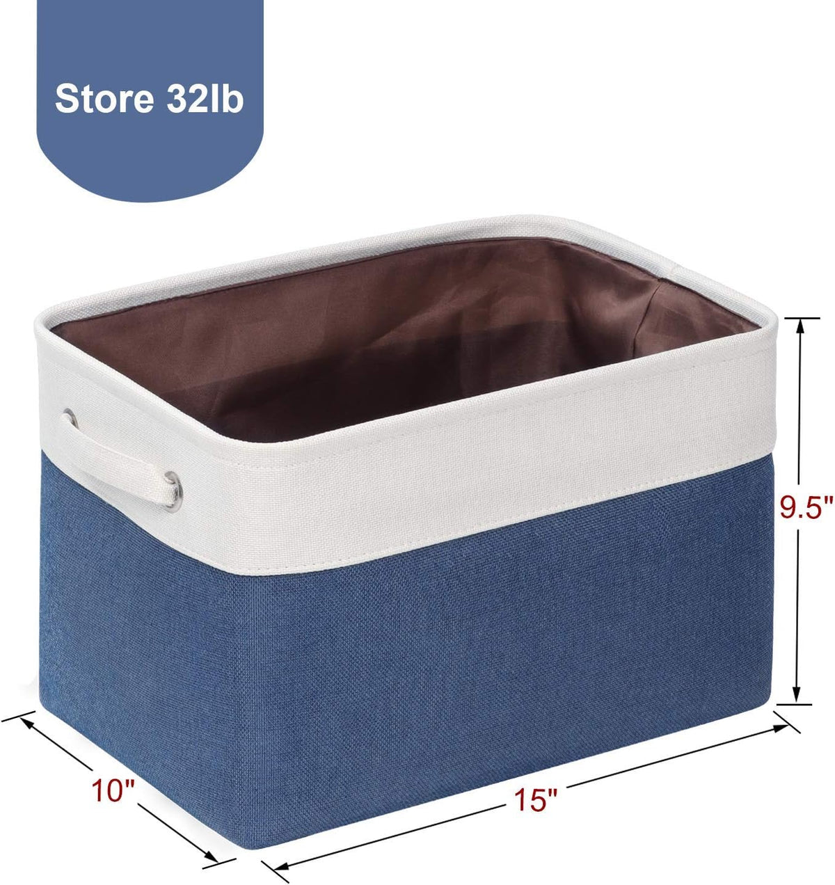 Fabric Storage Bins for Shelves, Rectangle Storage Basket, 3 Pack