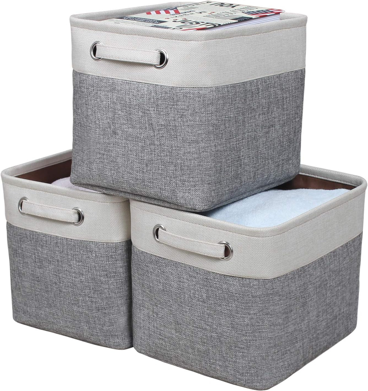 Fabric Storage Bins for Shelves, Rectangle Storage Basket, 3 Pack