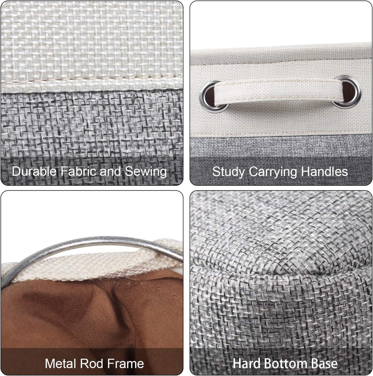 Fabric Storage Bins for Shelves, Rectangle Storage Basket, 3 Pack