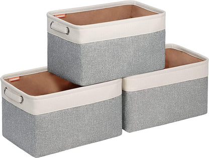 Fabric Storage Bins for Shelves, Rectangle Storage Basket, 3 Pack