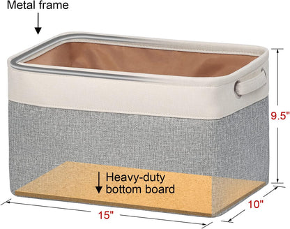 Fabric Storage Bins for Shelves, Rectangle Storage Basket, 3 Pack