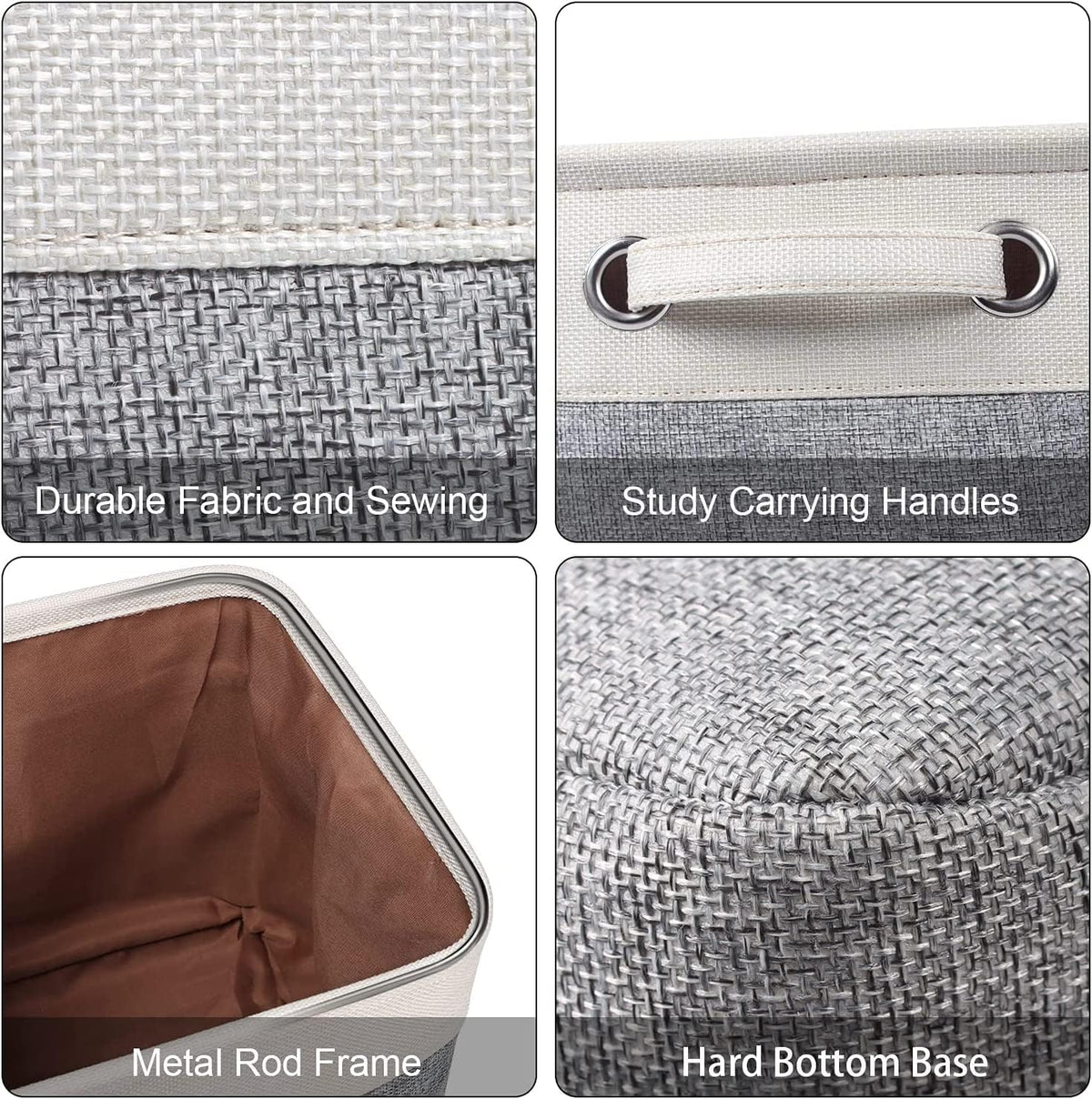 Fabric Storage Bins for Shelves, Rectangle Storage Basket, 3 Pack