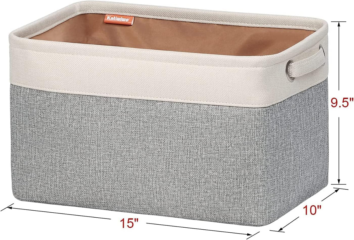 Fabric Storage Bins for Shelves, Rectangle Storage Basket, 3 Pack