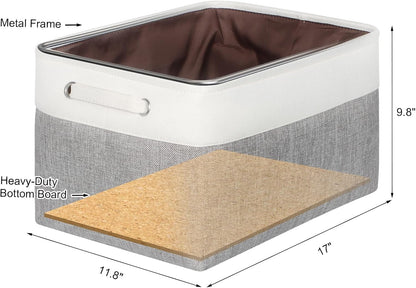 Fabric Storage Bins for Shelves, Rectangle Storage Basket, 3 Pack