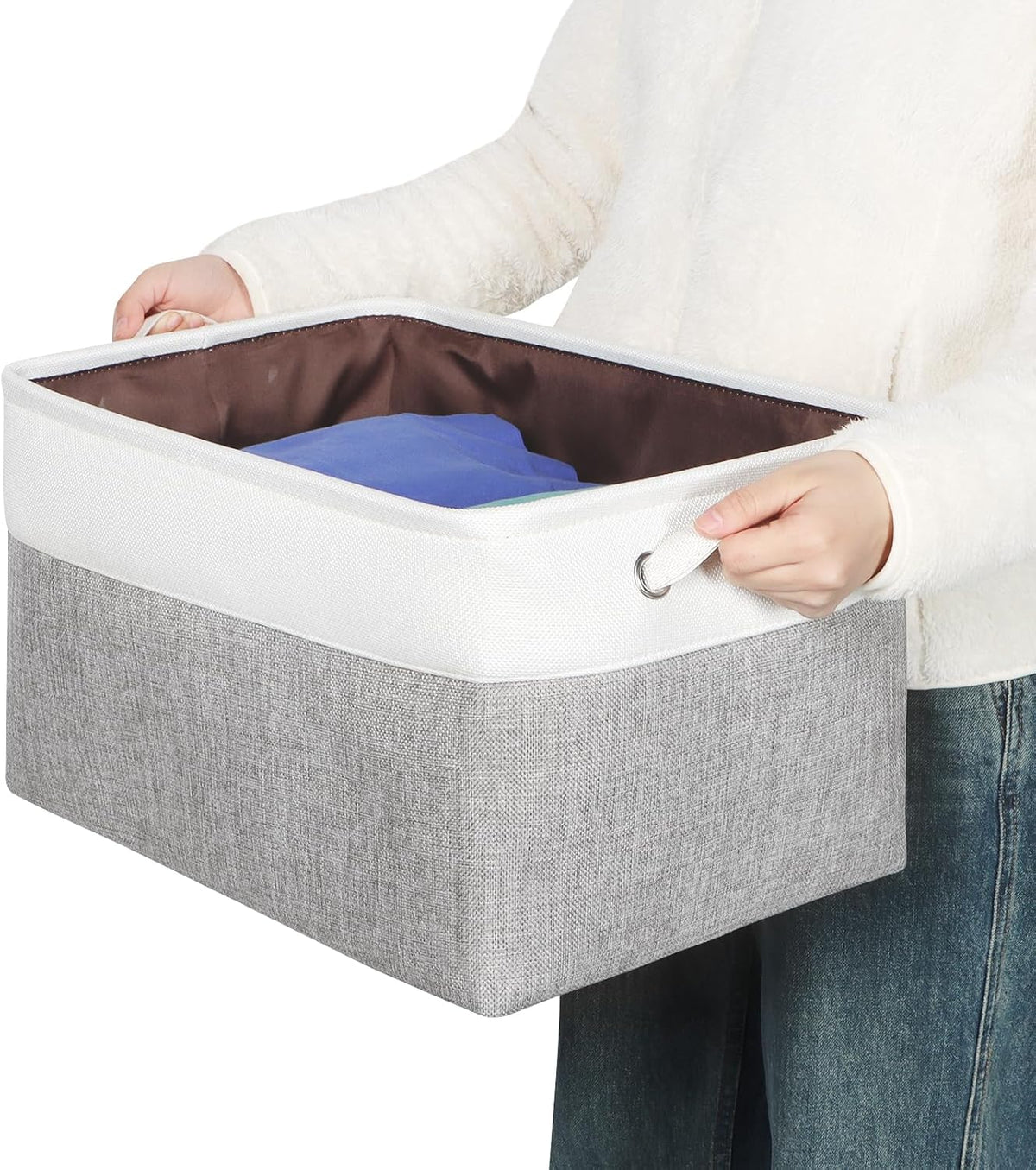 Fabric Storage Bins for Shelves, Rectangle Storage Basket, 3 Pack