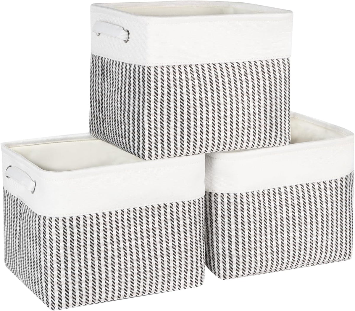 Fabric Storage Bins for Shelves, Rectangle Storage Basket, 3 Pack