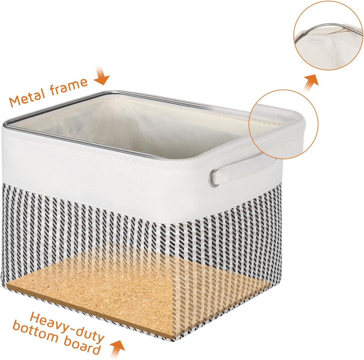Fabric Storage Bins for Shelves, Rectangle Storage Basket, 3 Pack