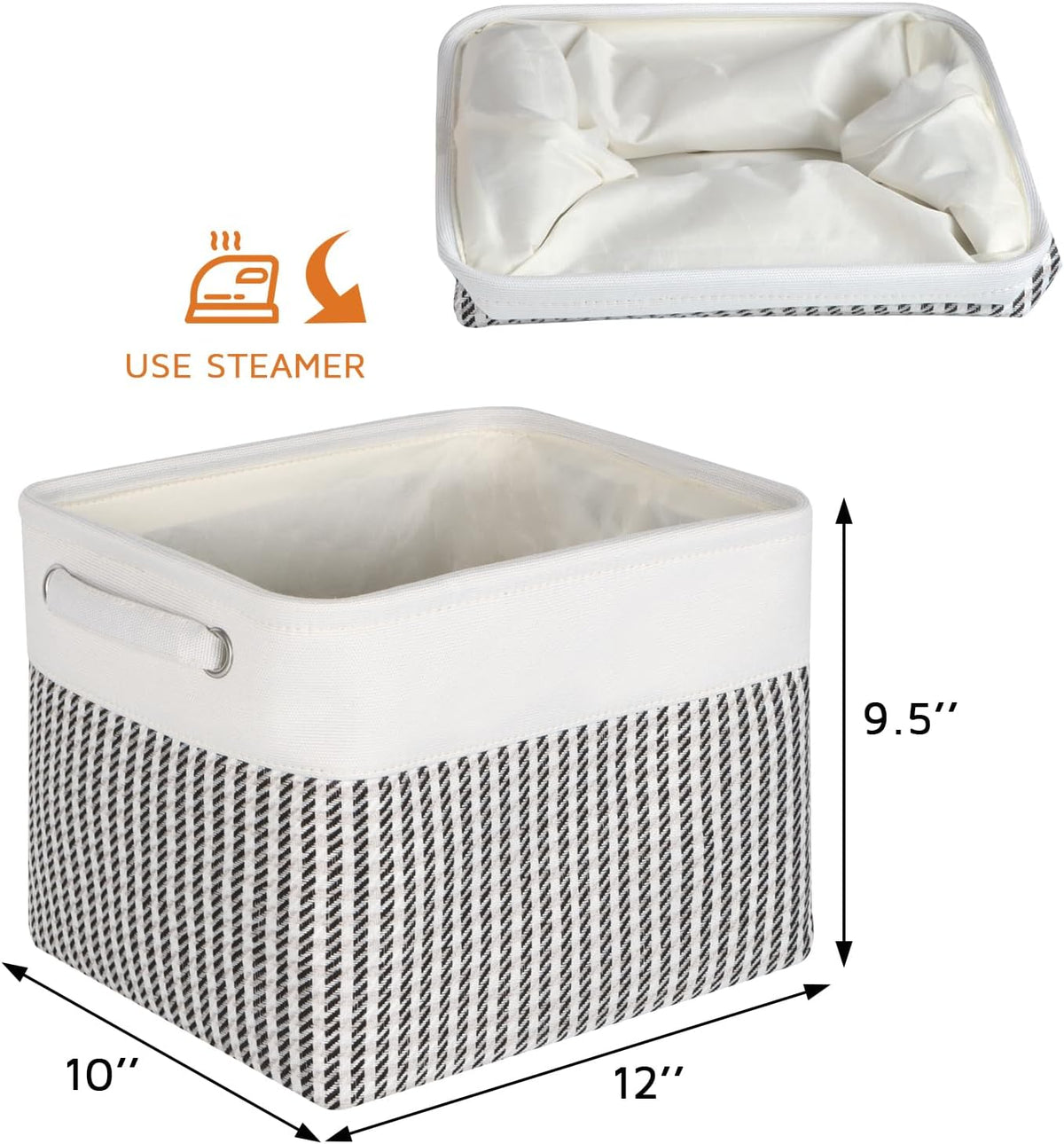 Fabric Storage Bins for Shelves, Rectangle Storage Basket, 3 Pack