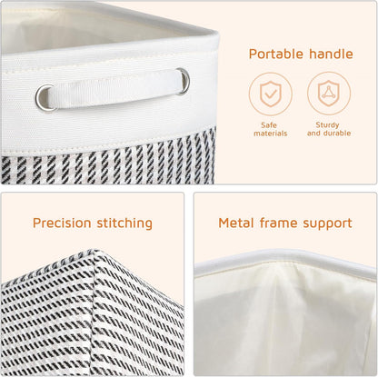 Fabric Storage Bins for Shelves, Rectangle Storage Basket, 3 Pack