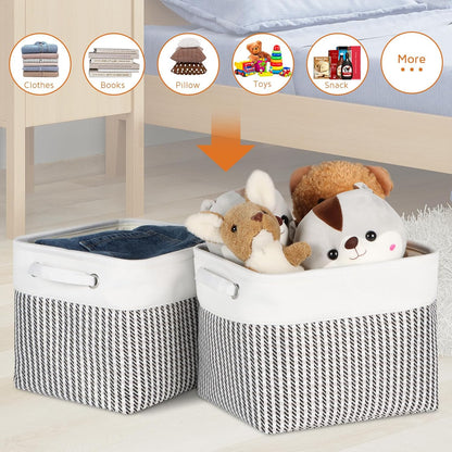 Fabric Storage Bins for Shelves, Rectangle Storage Basket, 3 Pack