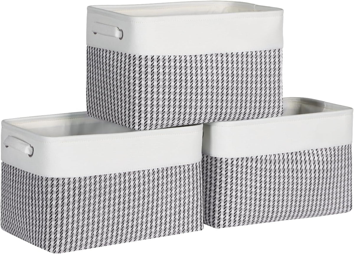 Fabric Storage Bins for Shelves, Rectangle Storage Basket, 3 Pack