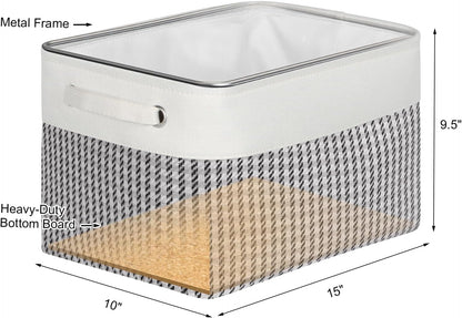 Fabric Storage Bins for Shelves, Rectangle Storage Basket, 3 Pack