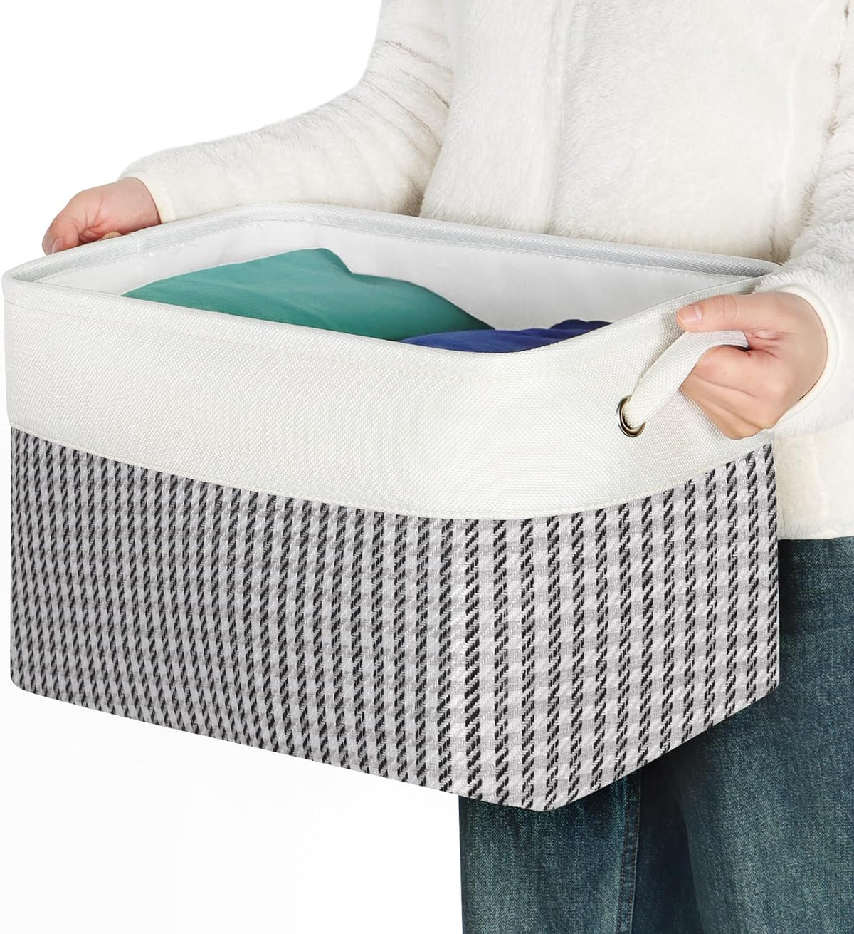 Fabric Storage Bins for Shelves, Rectangle Storage Basket, 3 Pack