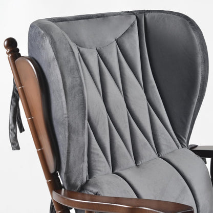 Comfort Deluxe Glider Chair and Ottoman Set (Silver)
