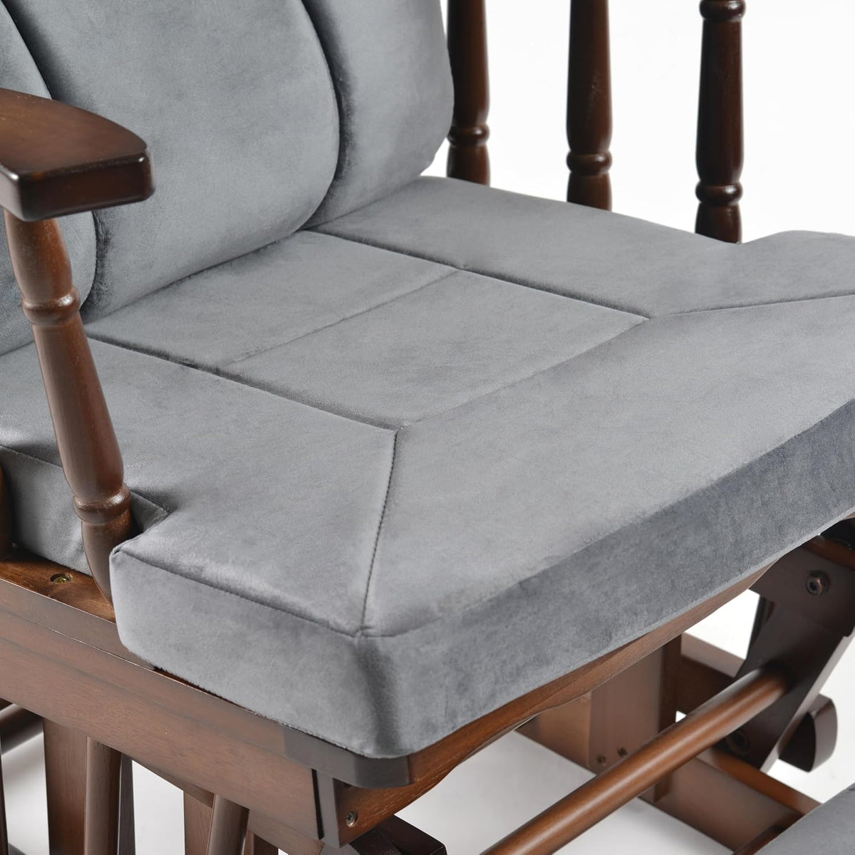 Comfort Deluxe Glider Chair and Ottoman Set (Silver)