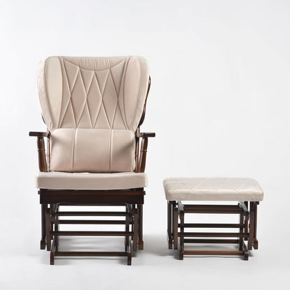 Comfort Deluxe Glider Chair and Ottoman Set (Silver)