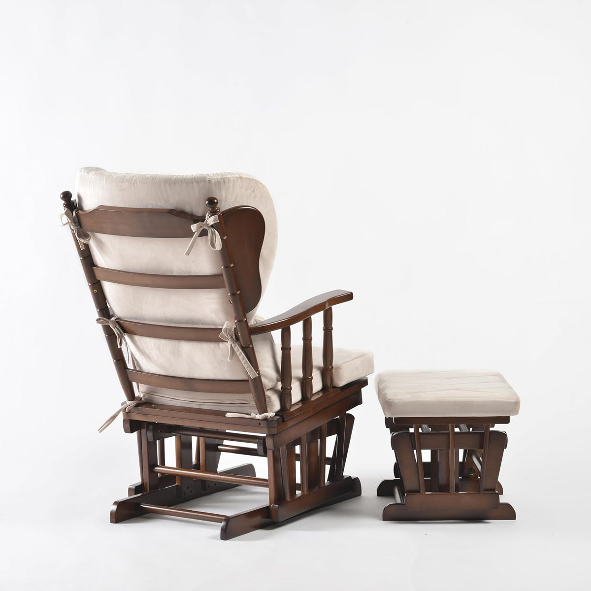 Comfort Deluxe Glider Chair and Ottoman Set (Silver)