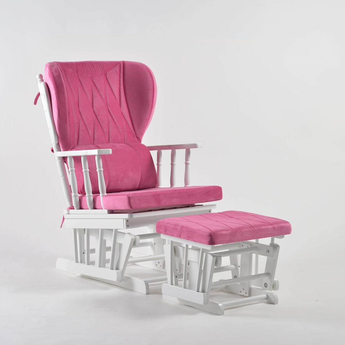 Comfort Deluxe Glider Chair and Ottoman Set (Silver)