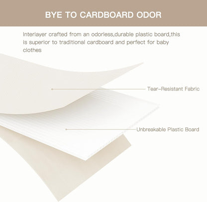 Drawer Organizer Clothes, Dresser Organizer for Baby Clothes, Underwear, Sock- Foldable Closet Organization and Storage Dividers Bins for Nursery, Bedroom (Beige)