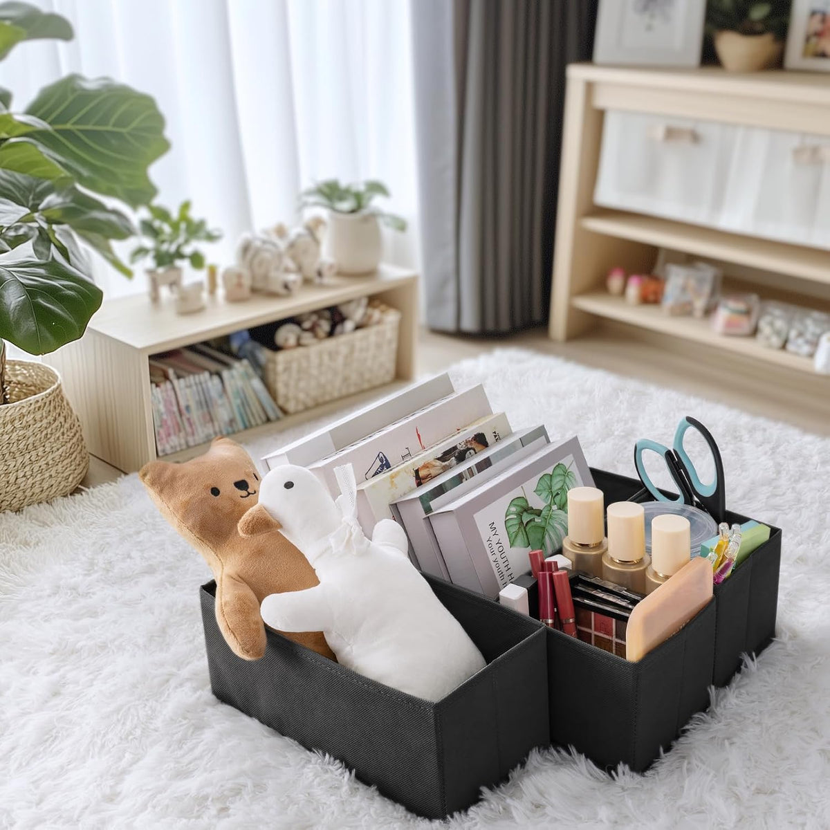 Drawer Organizer Clothes, Dresser Organizer for Baby Clothes, Underwear, Sock- Foldable Closet Organization and Storage Dividers Bins for Nursery, Bedroom (Beige)