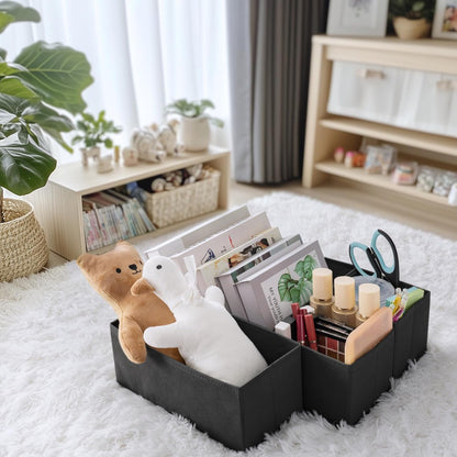 Drawer Organizer Clothes, Dresser Organizer for Baby Clothes, Underwear, Sock- Foldable Closet Organization and Storage Dividers Bins for Nursery, Bedroom (Beige)