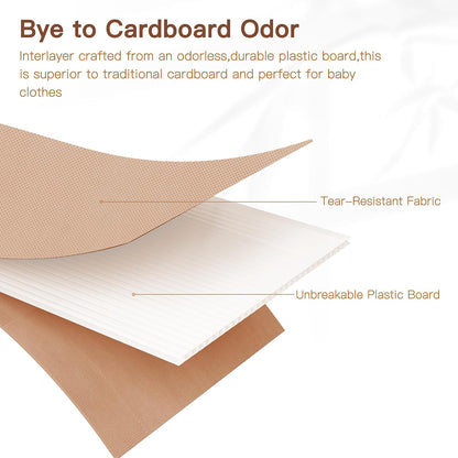 Drawer Organizer Clothes, Dresser Organizer for Baby Clothes, Underwear, Sock- Foldable Closet Organization and Storage Dividers Bins for Nursery, Bedroom (Beige)