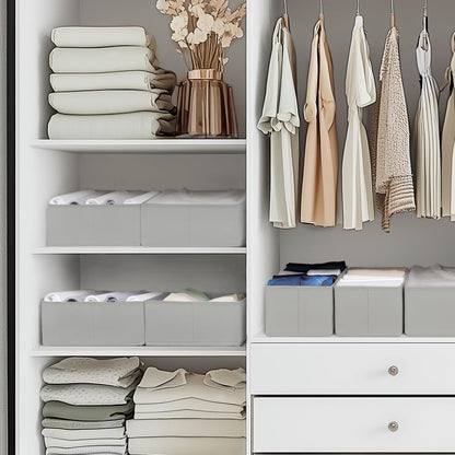 Drawer Organizer Clothes, Dresser Organizer for Baby Clothes, Underwear, Sock- Foldable Closet Organization and Storage Dividers Bins for Nursery, Bedroom (Beige)