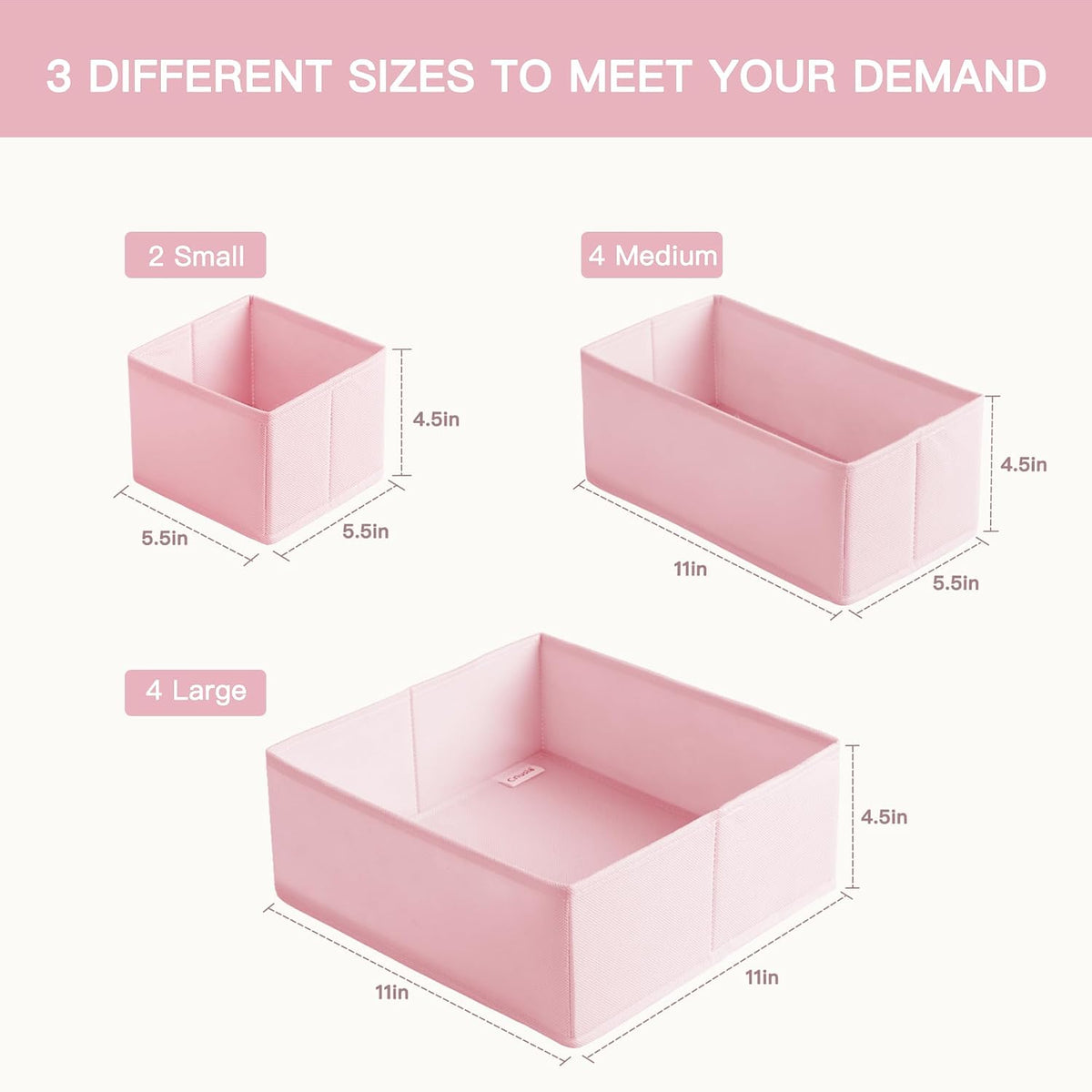 Drawer Organizer Clothes, Dresser Organizer for Baby Clothes, Underwear, Sock- Foldable Closet Organization and Storage Dividers Bins for Nursery, Bedroom (Beige)