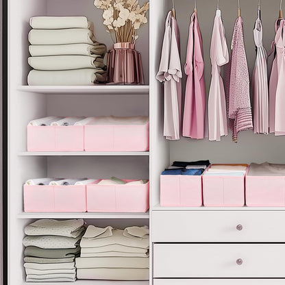 Drawer Organizer Clothes, Dresser Organizer for Baby Clothes, Underwear, Sock- Foldable Closet Organization and Storage Dividers Bins for Nursery, Bedroom (Beige)