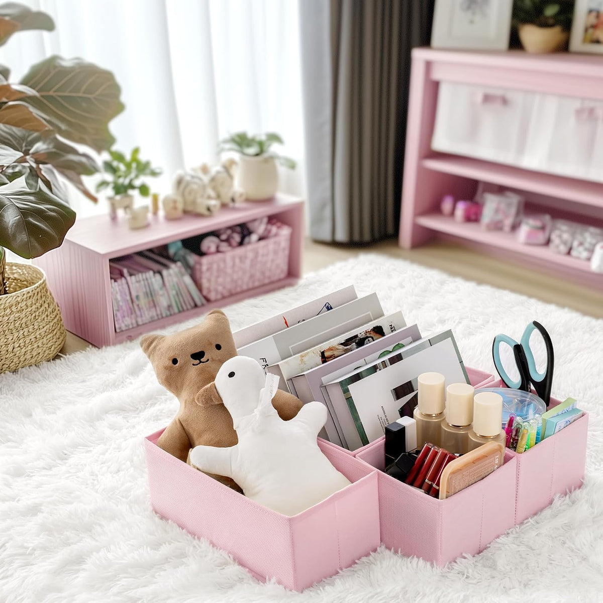 Drawer Organizer Clothes, Dresser Organizer for Baby Clothes, Underwear, Sock- Foldable Closet Organization and Storage Dividers Bins for Nursery, Bedroom (Beige)