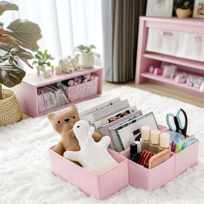 Drawer Organizer Clothes, Dresser Organizer for Baby Clothes, Underwear, Sock- Foldable Closet Organization and Storage Dividers Bins for Nursery, Bedroom (Beige)