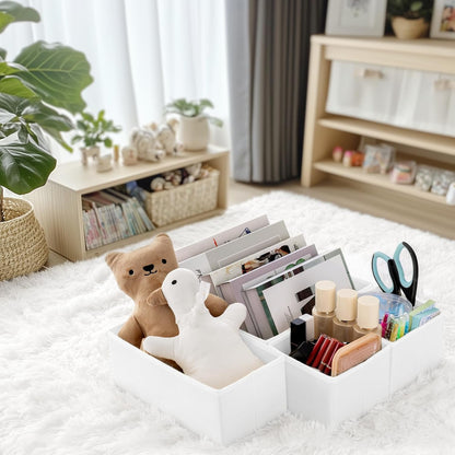 Drawer Organizer Clothes, Dresser Organizer for Baby Clothes, Underwear, Sock- Foldable Closet Organization and Storage Dividers Bins for Nursery, Bedroom (Beige)