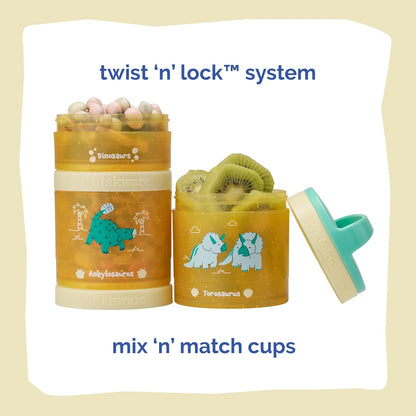 Solid Snack Containers, 3 Stackable Snack Cups, Tan/Yellow/Orange