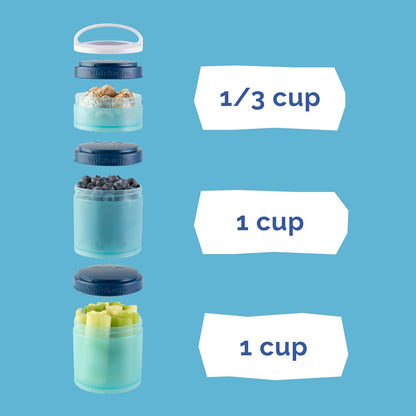 Solid Snack Containers, 3 Stackable Snack Cups, Tan/Yellow/Orange