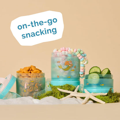 Solid Snack Containers, 3 Stackable Snack Cups, Tan/Yellow/Orange