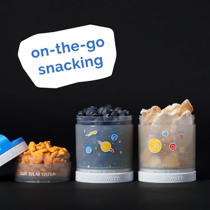 Solid Snack Containers, 3 Stackable Snack Cups, Tan/Yellow/Orange