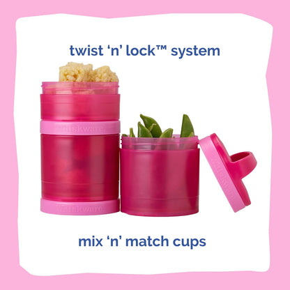Solid Snack Containers, 3 Stackable Snack Cups, Tan/Yellow/Orange