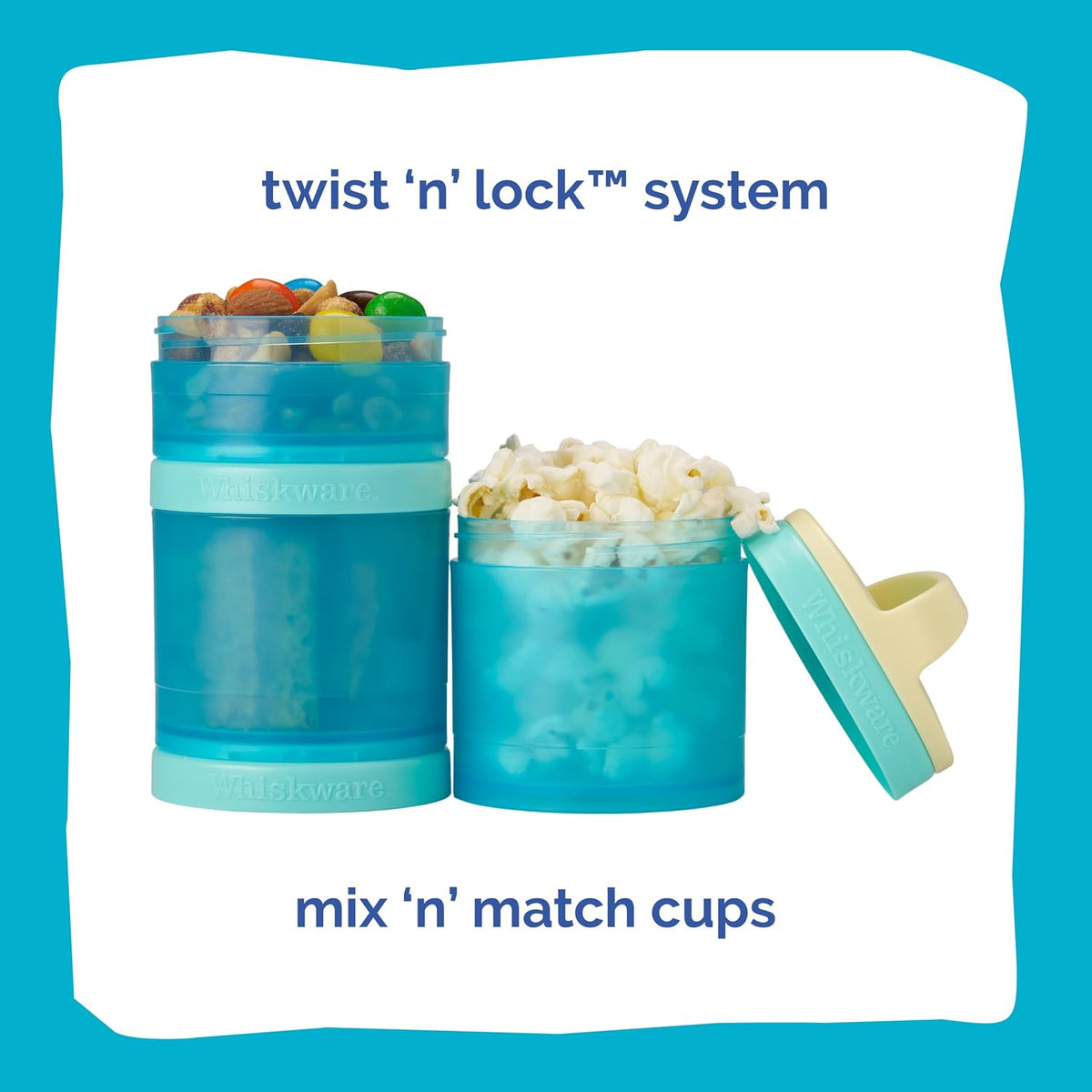 Solid Snack Containers, 3 Stackable Snack Cups, Tan/Yellow/Orange