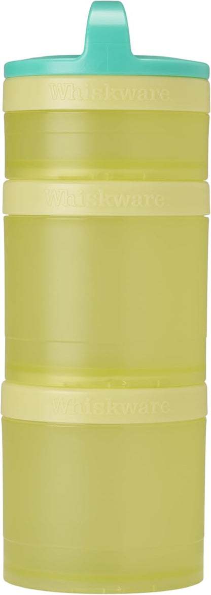 Solid Snack Containers, 3 Stackable Snack Cups, Tan/Yellow/Orange