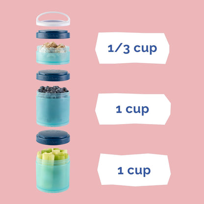 Solid Snack Containers, 3 Stackable Snack Cups, Tan/Yellow/Orange