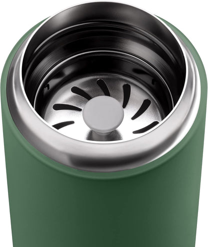 Carter Move Ceramic Lined Travel Coffee Mug 16 oz - Leak-Proof Lid | No Metallic Taste, Dishwasher Safe, Hot 12Hr Cold 24Hr, Stainless Steel Tumbler, BPA-Free, Fits Cup Holders, Sporty Green