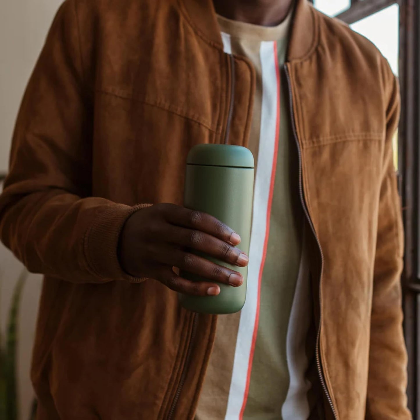 Carter Move Ceramic Lined Travel Coffee Mug 16 oz - Leak-Proof Lid | No Metallic Taste, Dishwasher Safe, Hot 12Hr Cold 24Hr, Stainless Steel Tumbler, BPA-Free, Fits Cup Holders, Sporty Green