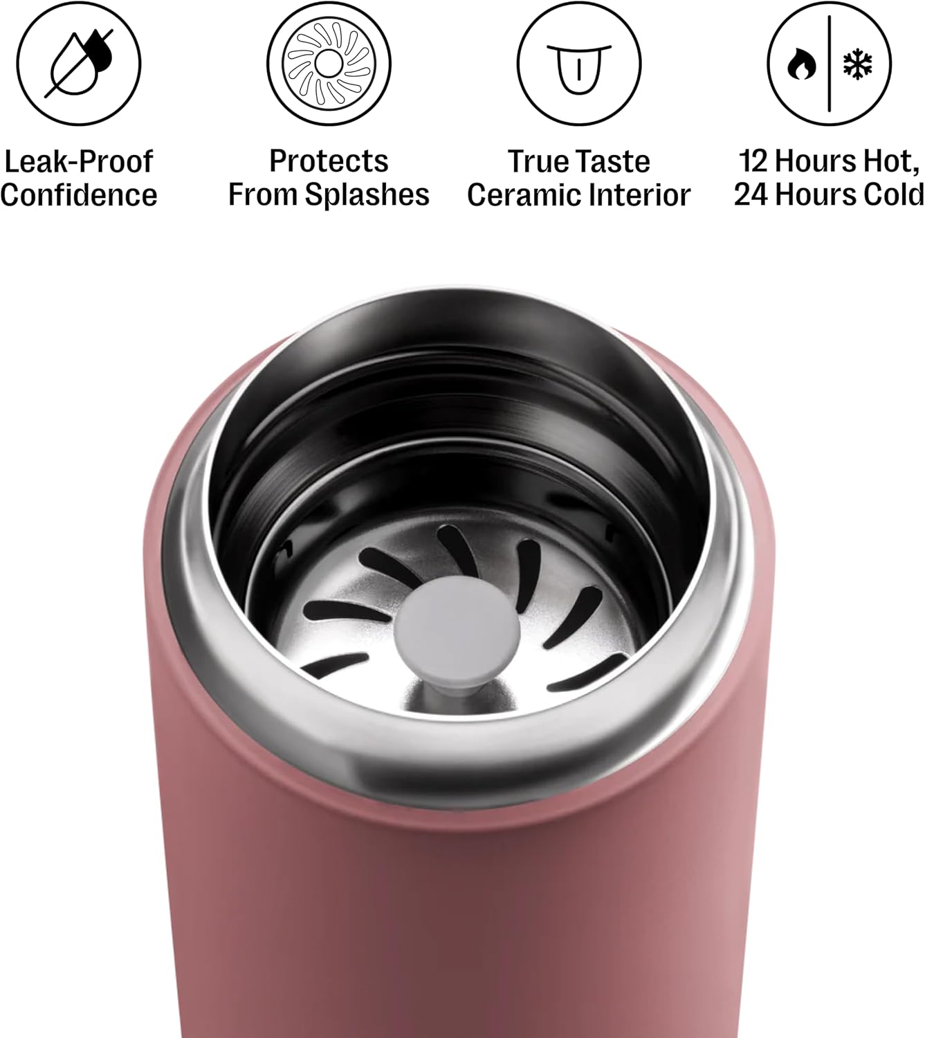 Carter Move Ceramic Lined Travel Coffee Mug 16 oz - Leak-Proof Lid | No Metallic Taste, Dishwasher Safe, Hot 12Hr Cold 24Hr, Stainless Steel Tumbler, BPA-Free, Fits Cup Holders, Sporty Green