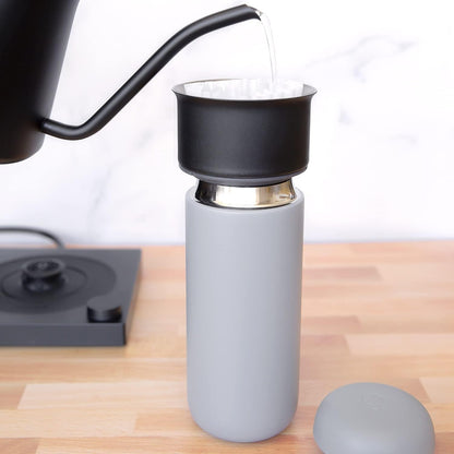 Carter Move Ceramic Lined Travel Coffee Mug 16 oz - Leak-Proof Lid | No Metallic Taste, Dishwasher Safe, Hot 12Hr Cold 24Hr, Stainless Steel Tumbler, BPA-Free, Fits Cup Holders, Sporty Green