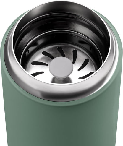 Carter Move Ceramic Lined Travel Coffee Mug 16 oz - Leak-Proof Lid | No Metallic Taste, Dishwasher Safe, Hot 12Hr Cold 24Hr, Stainless Steel Tumbler, BPA-Free, Fits Cup Holders, Sporty Green