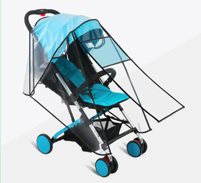 Universal Clear Baby Stroller Weather Shield - Waterproof Rain Cover Protection for Snow, Wind, Rain - Safe Material Travel Stroller Cart Accessory