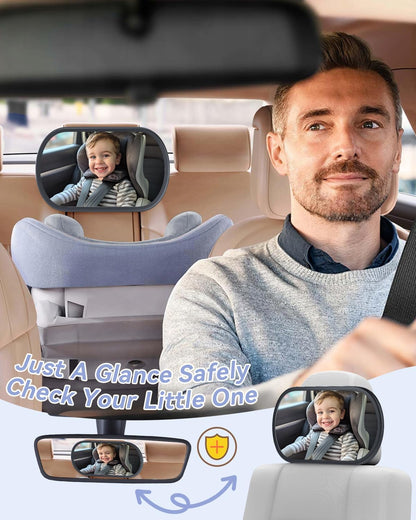 Baby Car Mirror for Rear Facing Seat,Black