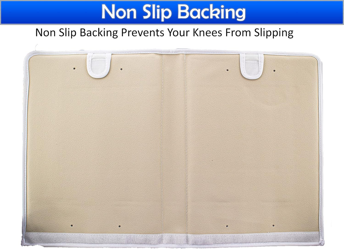 Bath Kneeler Pad & Elbow Armrest Mat for Bathtub - Baby Bath Kneeling Pad For Moms - Foldable Non Slip Safety Bathtube Padded Cushion w/ Storage Organizer & Knee Rest For Baby Bathing & Washing