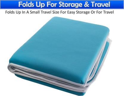 Bath Kneeler Pad & Elbow Armrest Mat for Bathtub - Baby Bath Kneeling Pad For Moms - Foldable Non Slip Safety Bathtube Padded Cushion w/ Storage Organizer & Knee Rest For Baby Bathing & Washing